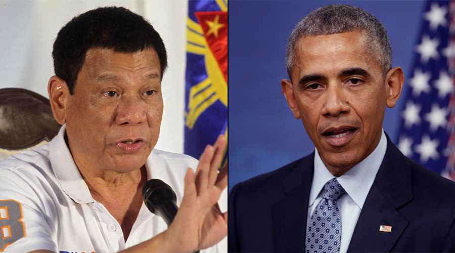 फिलीपीन्स के राष्ट्रपति रॉड्रिगो दुर्तेत औइ बराक ओबामा 