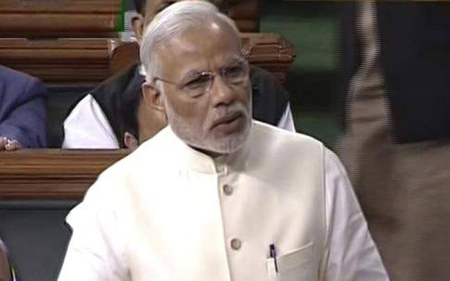 संसद में प्रधानमंत्री नरेंद्र मोदी