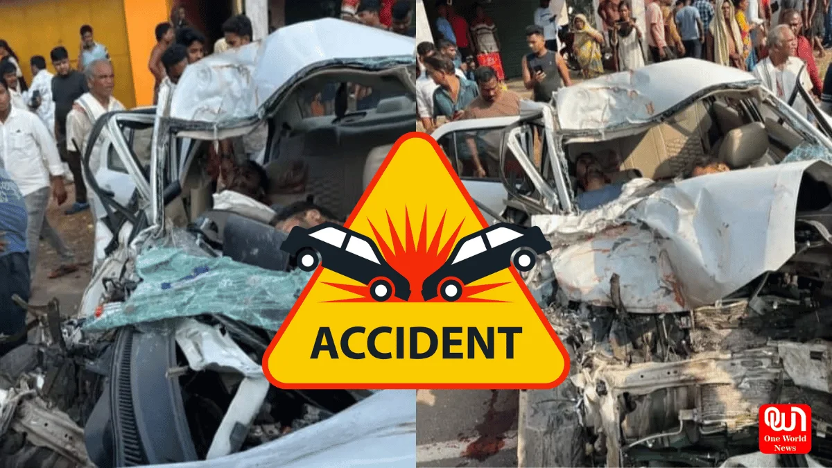 Odisha Accident: ओडिशा में हुआ भीषण सड़क हादसा, दो ट्रकों के बीच पिसी कार 1 Odisha