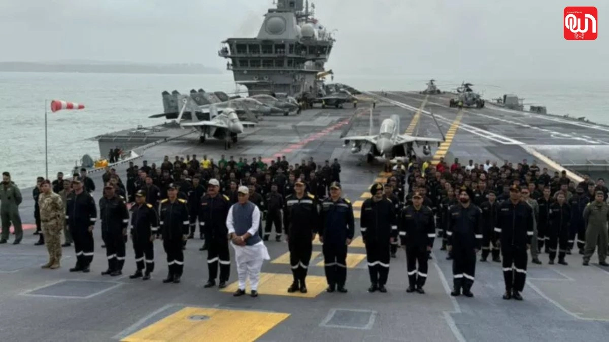 Rajnath Singh: INS विक्रांत पर दिखे रक्षा मंत्री राजनाथ सिंह, जवानों के साथ साझा किया गर्व का पल 1 Rajnath Singh